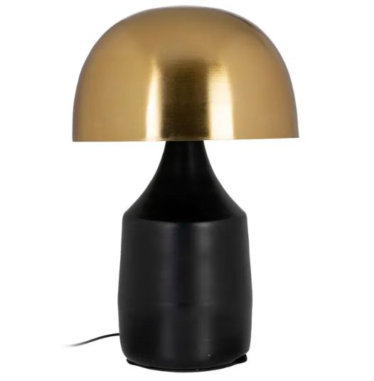 Lámpara mesa negro oro hierro 30 x 30 x 50 cm